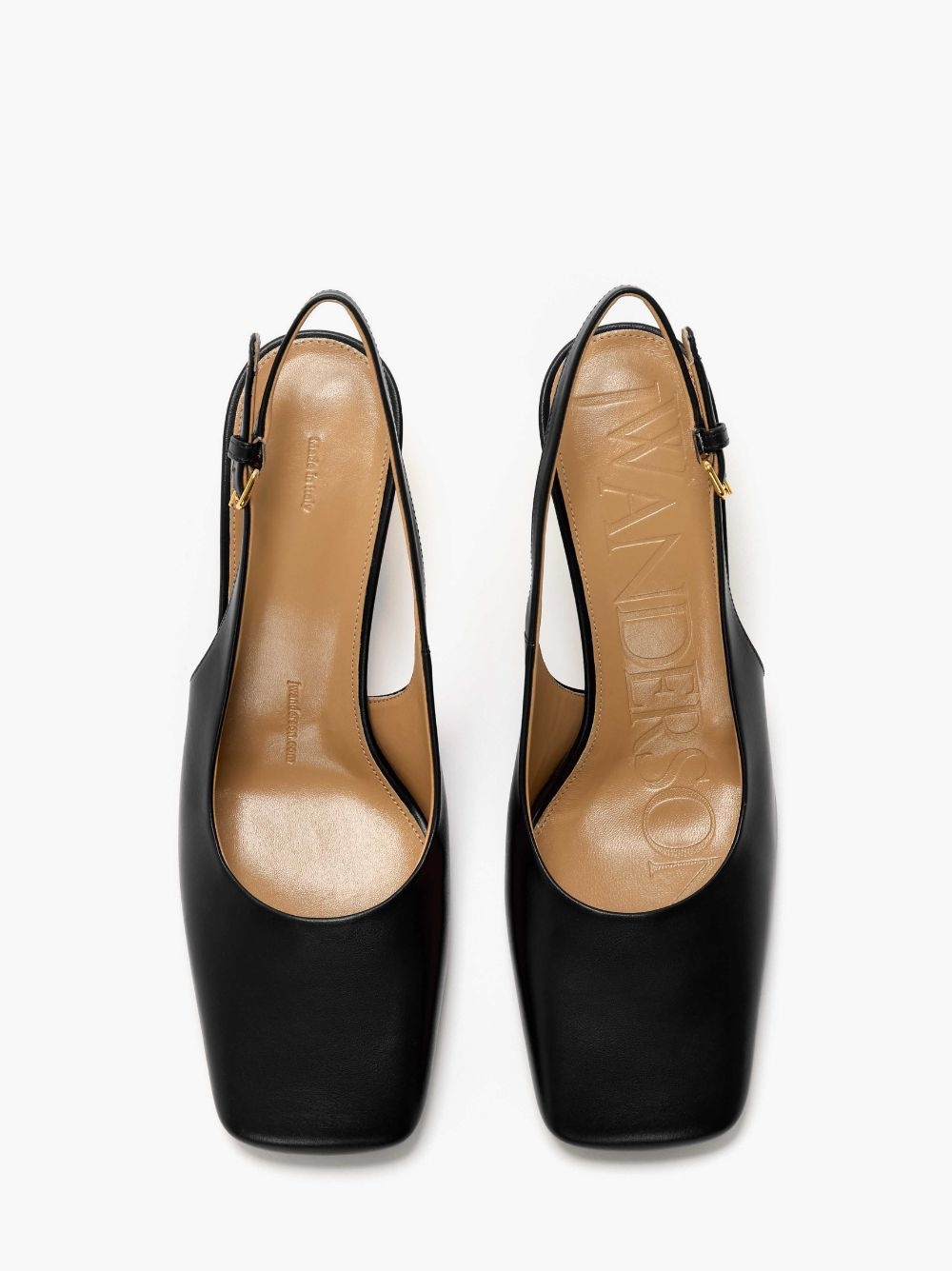 SQUARE TOE CHAIN HEEL SLINGBACK PUMPS - 4