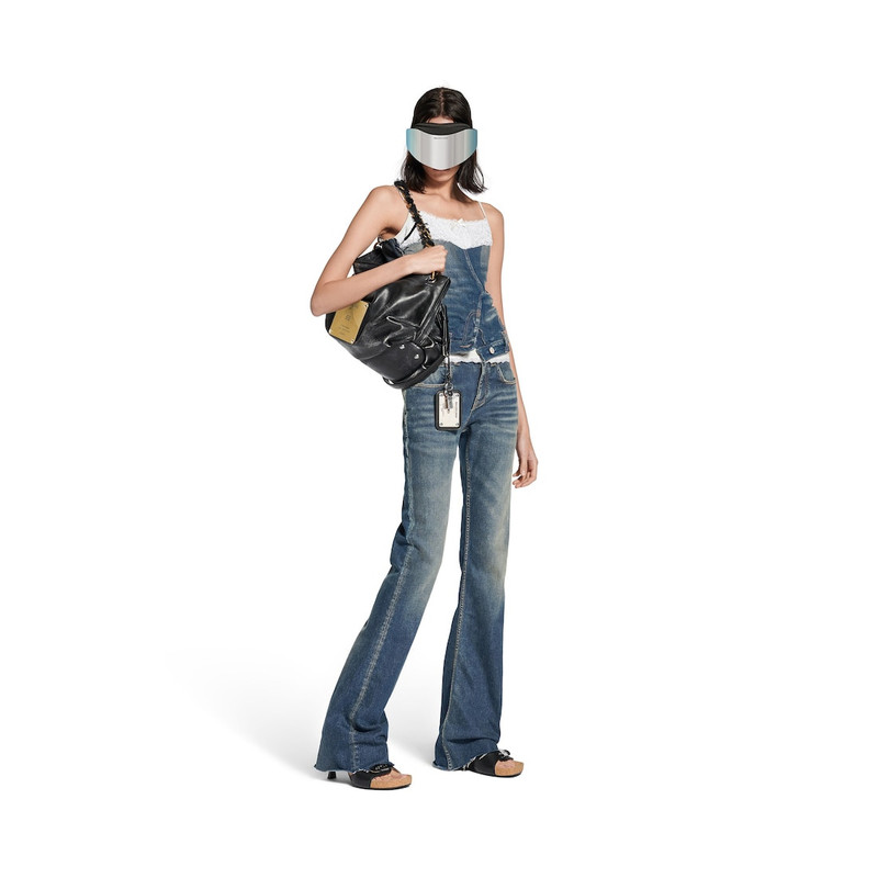 BALENCIAGA Women's Patched Tank Top in Dark Blue outlook