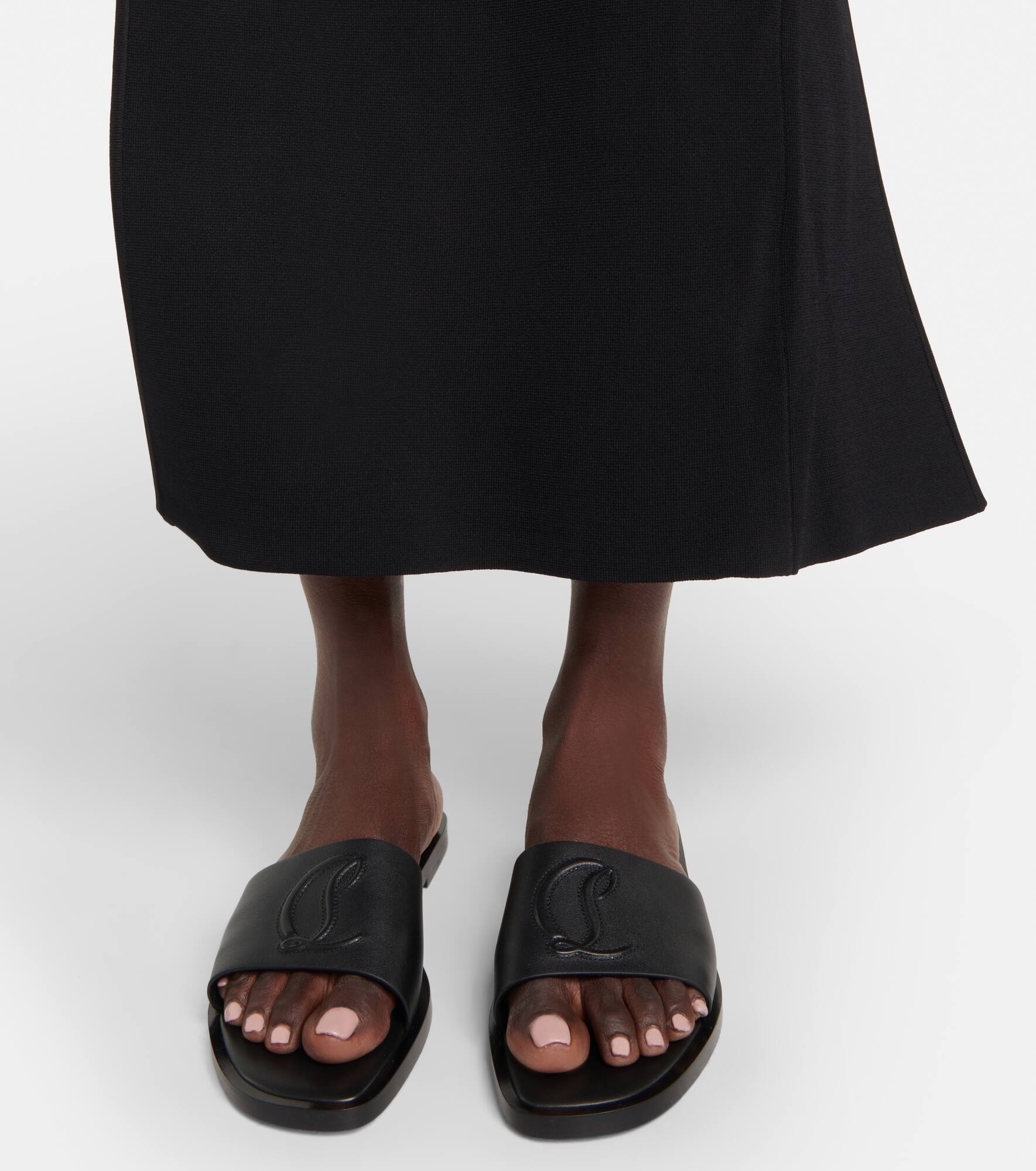 CL Mule embossed leather sandals - 7