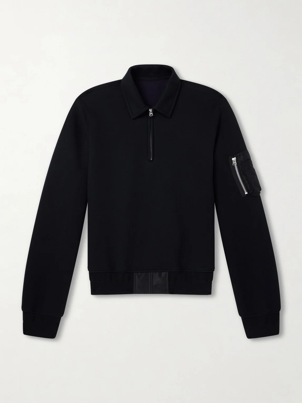 Cotton-Blend Half-Zip Sweater - 1