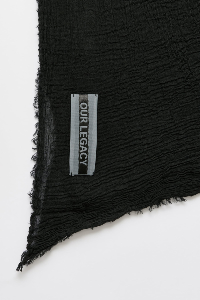 Our Legacy Cottage Scarf Black Crinkle Cotton outlook