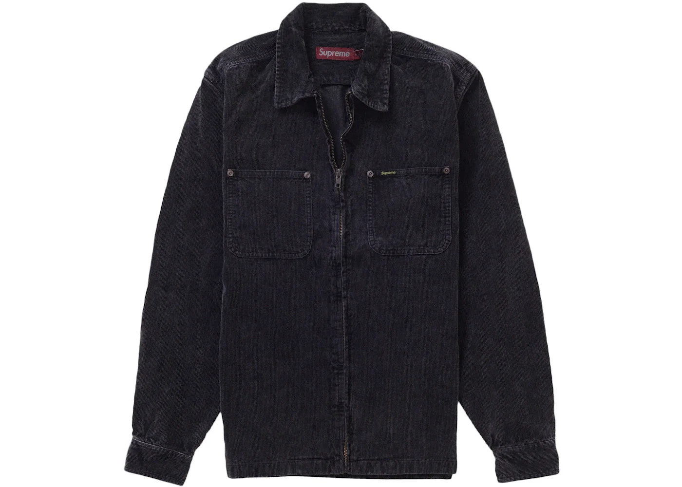 Supreme Supreme Washed Corduroy Zip Up Shirt Black | REVERSIBLE Supreme Supreme Washed Corduroy Zip Up Shirt Black | REVERSIBLE