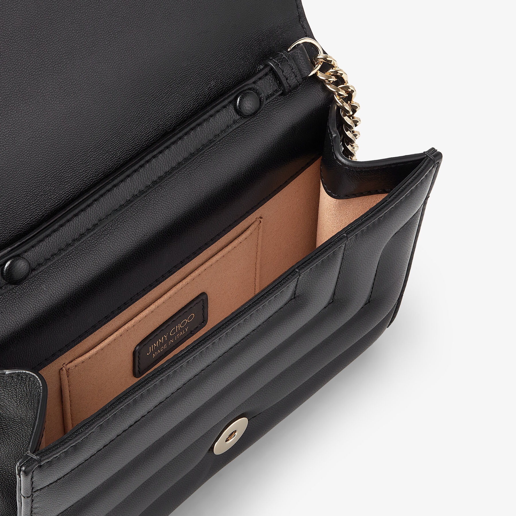 Varenne Avenue Clutch
Black Avenue Nappa Leather Clutch Bag with Light Gold JC Emblem - 4