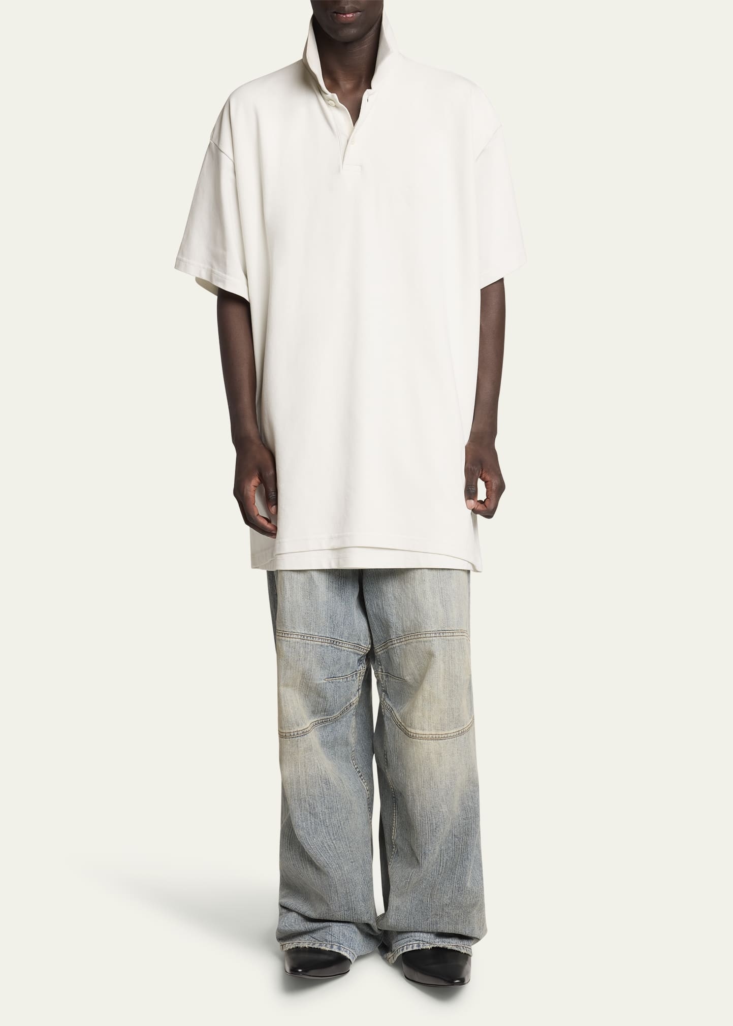 Men's Oversized Double-Layer Polo Shirt - 2