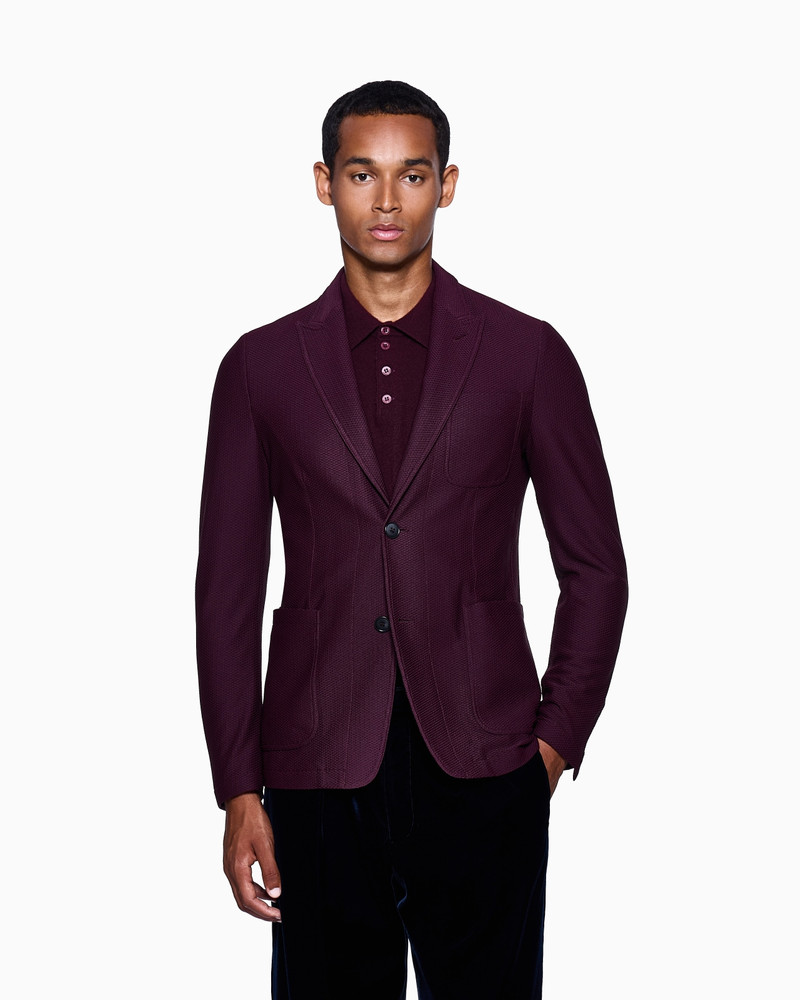 GIORGIO ARMANI SINGLE-BREASTED JACKET IN TECHNICAL WAFFLE FABRIC outlook