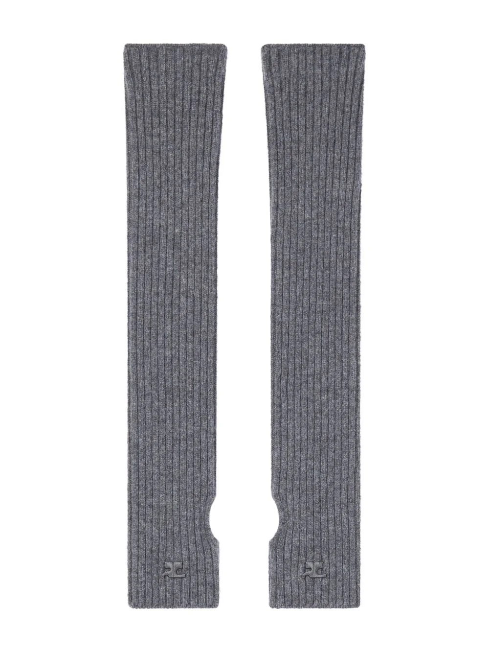 ribbed wool mittens - 1
