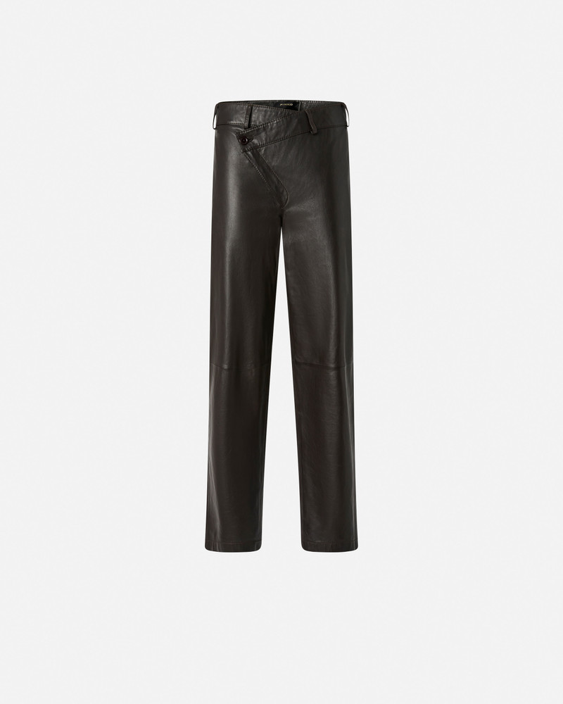 REIMAGINE BY PINKO X PATRICK MCDOWELL LEATHER TROUSERS WITH CROSSOVER 1
