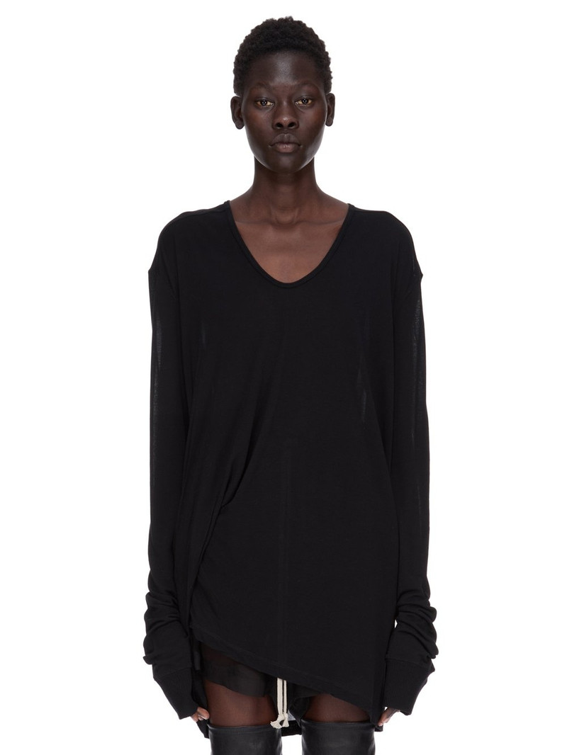 draped long-sleeve top - 1