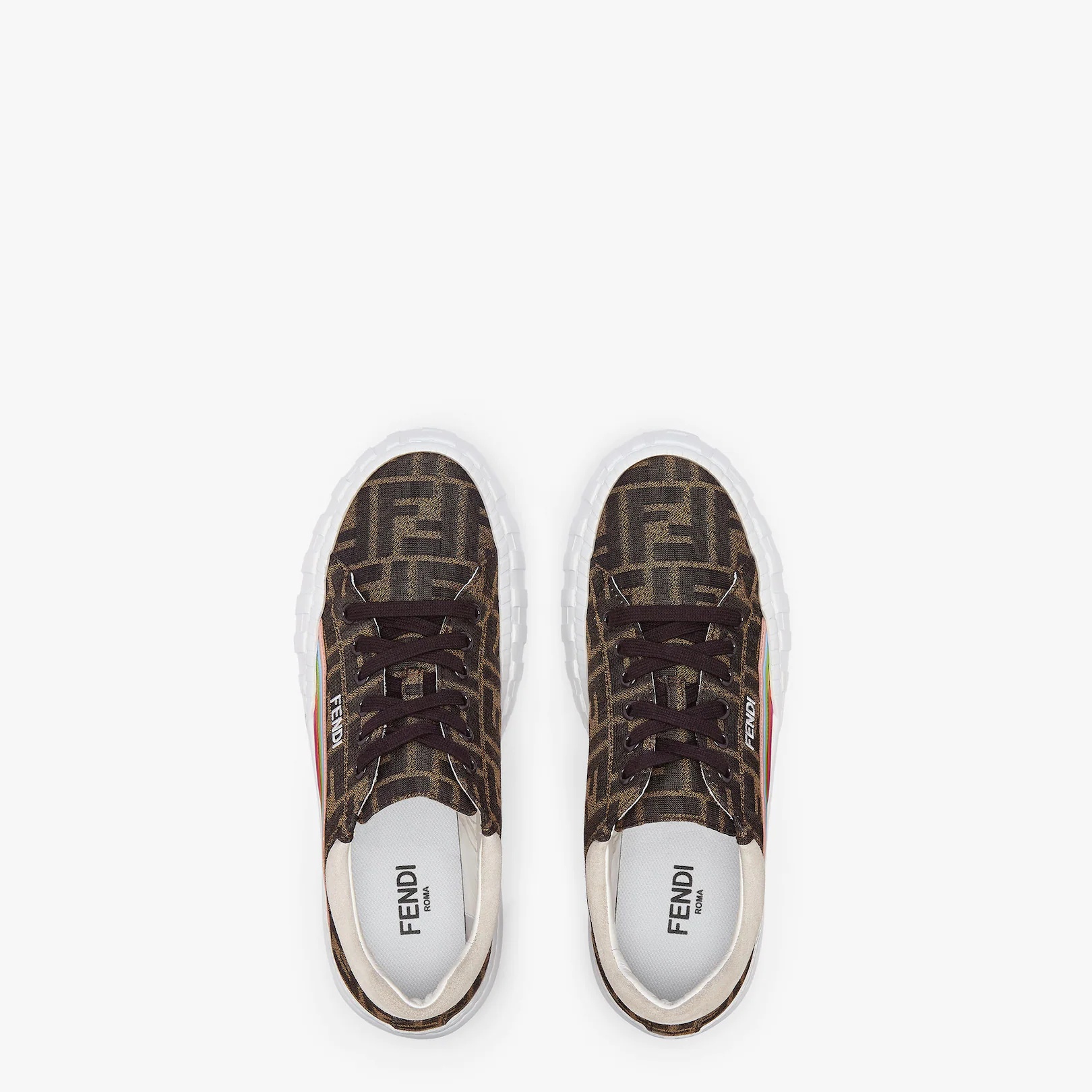Brown fabric low-tops - 4