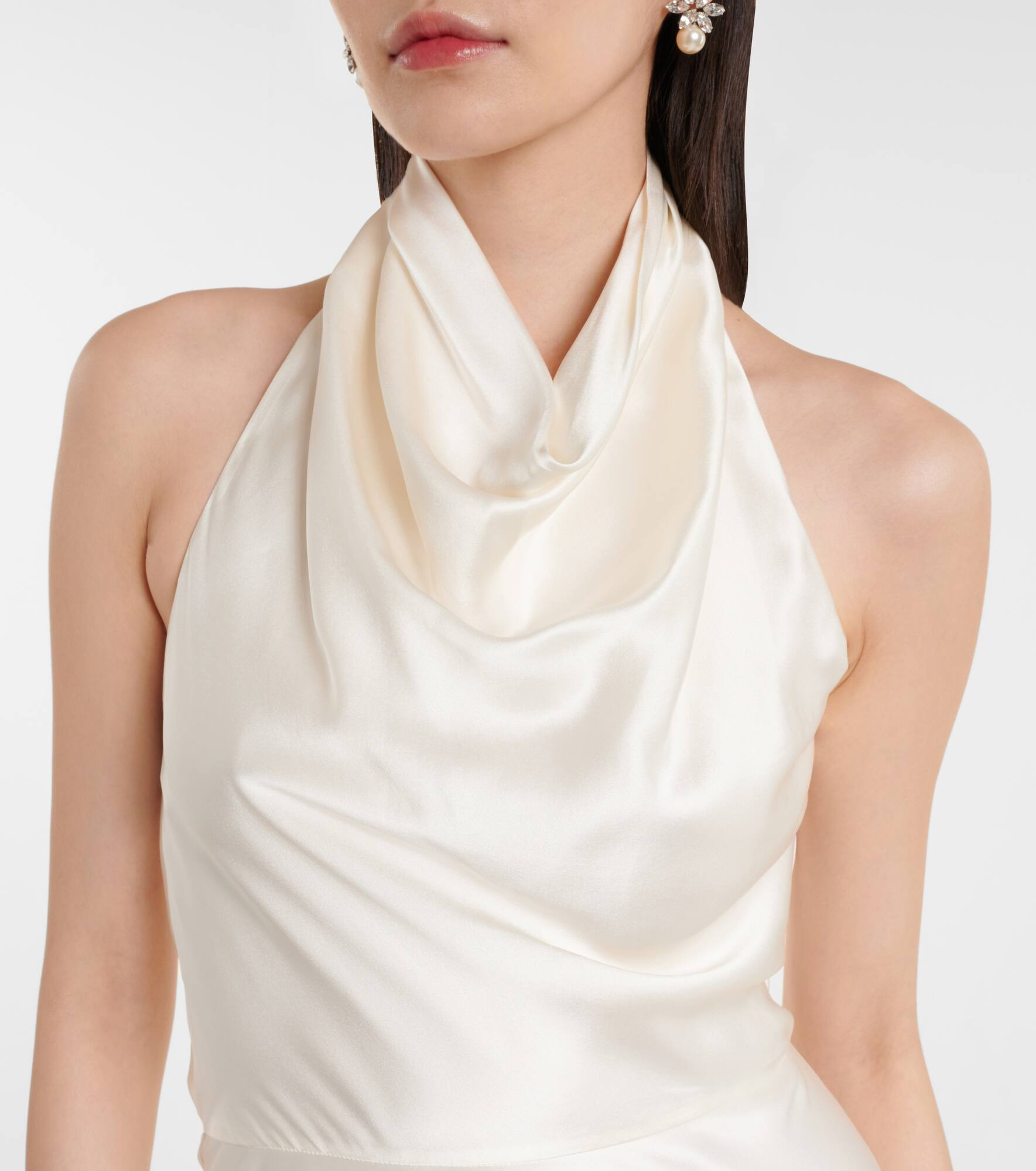 Bridal Attia halterneck silk gown - 4