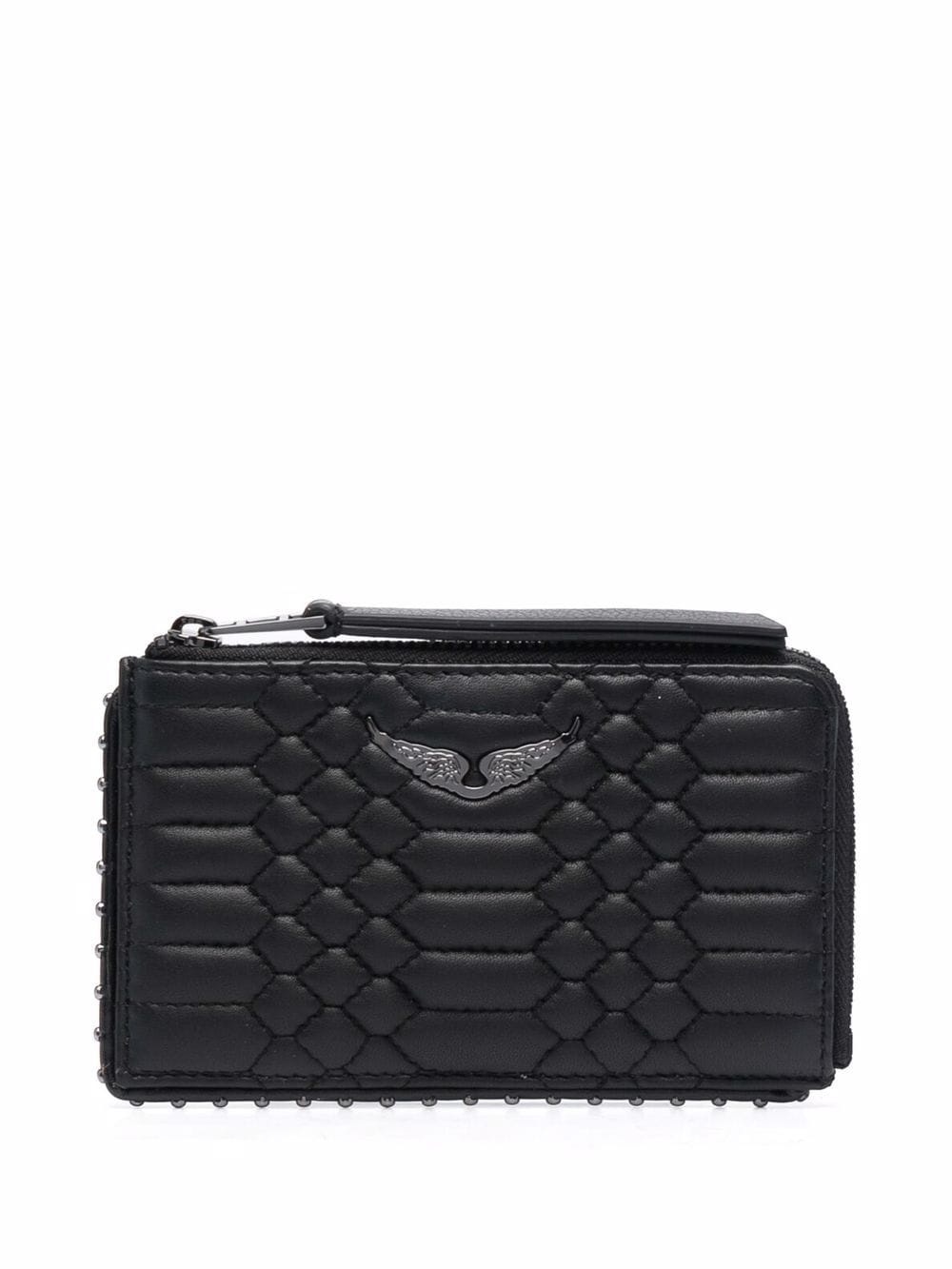 quilted leather wallet - 1