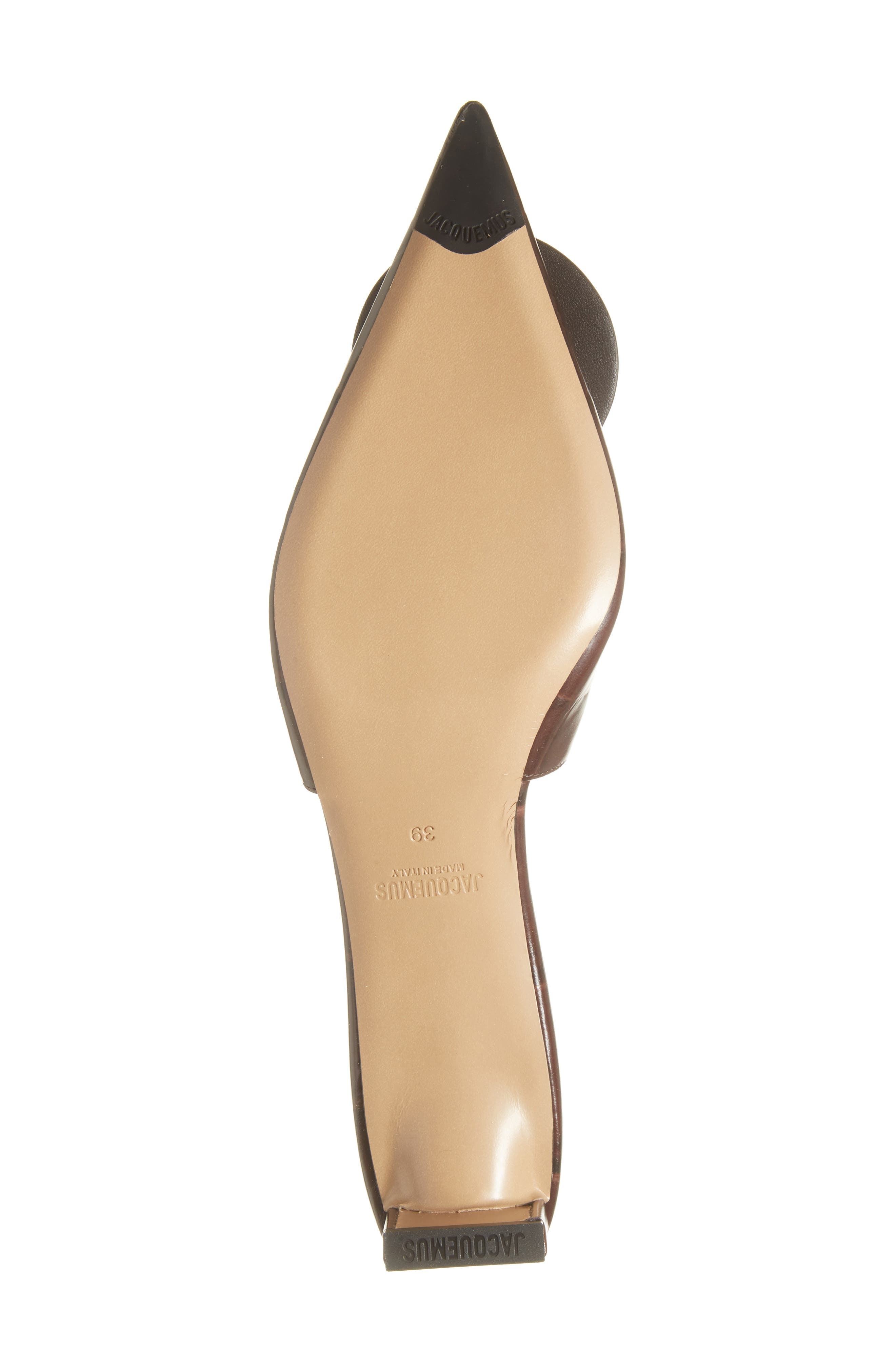 Jacquemus Les Duelo Mismatched Croc Embossed Kitten Heel Slingback Pump (Women) in Midnight Brown at - 6