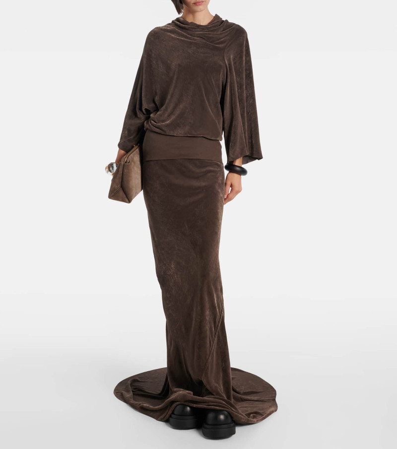 Rick Owens Coda velvet maxi skirt outlook