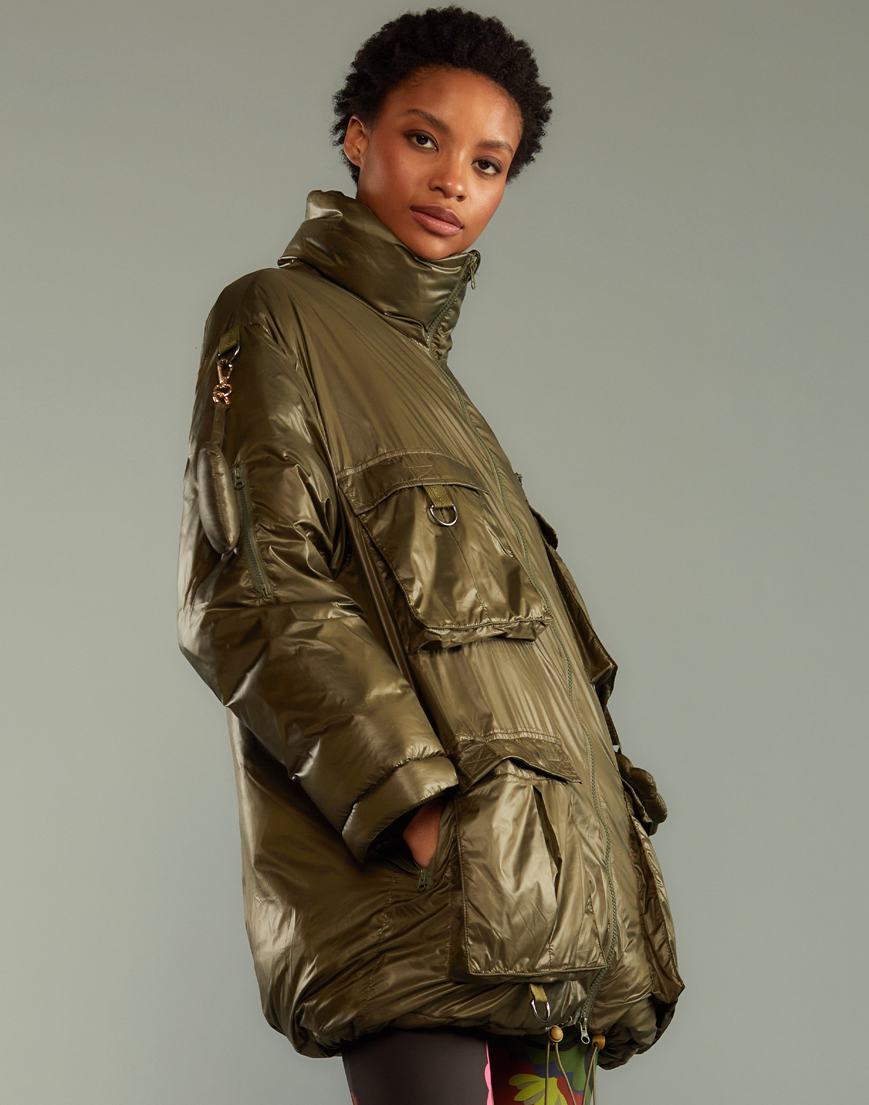 Cargo Pocket Puffer Coat - 2