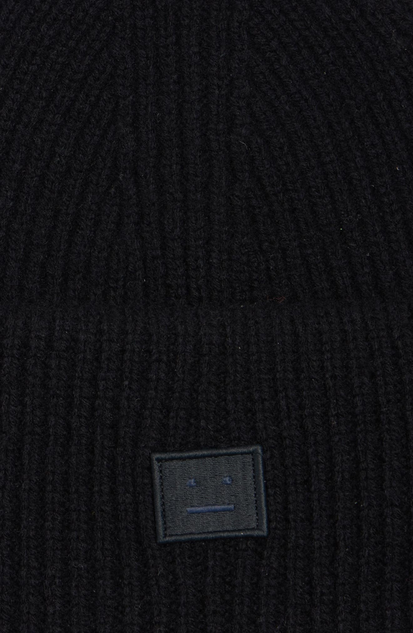 Acne Studios Face Patch Rib Wool Beanie in Black at Nordstrom - 3