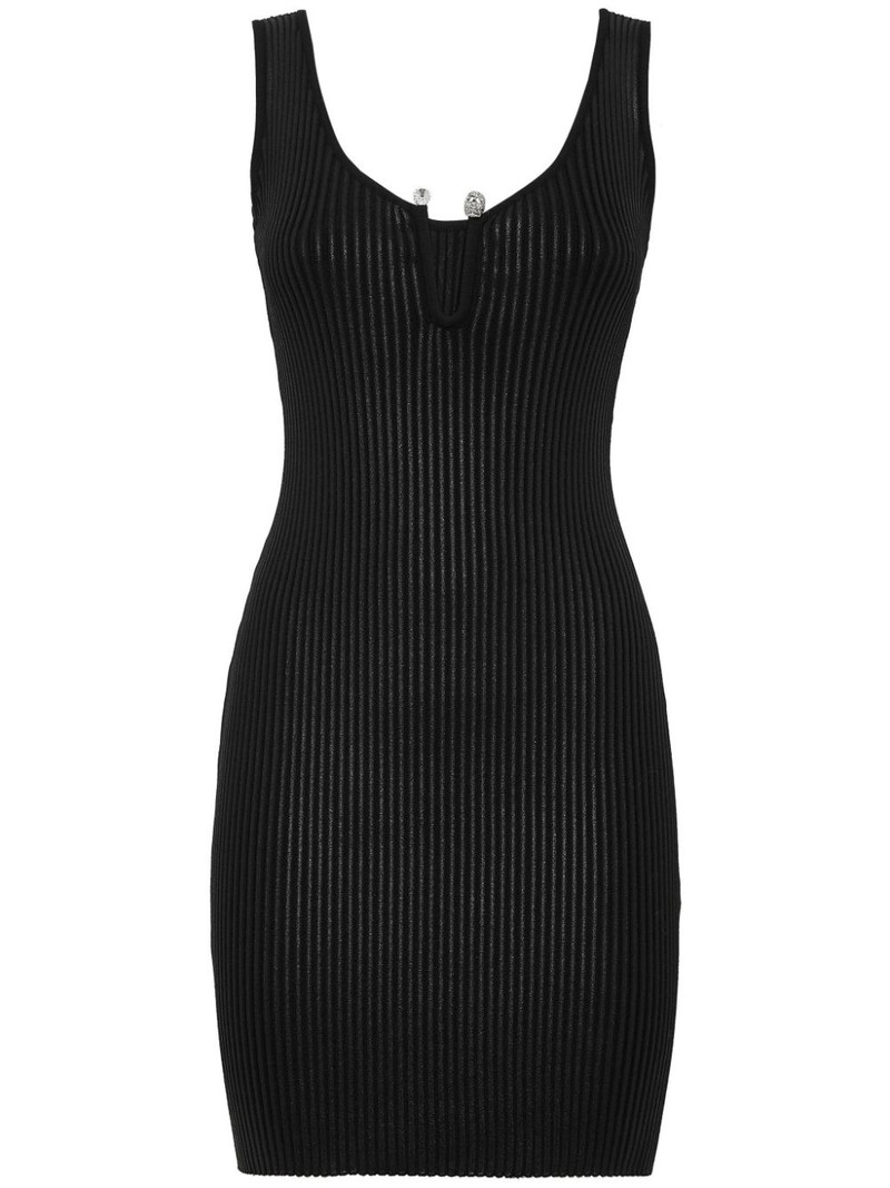 coated ribbed-knit minidress 1
