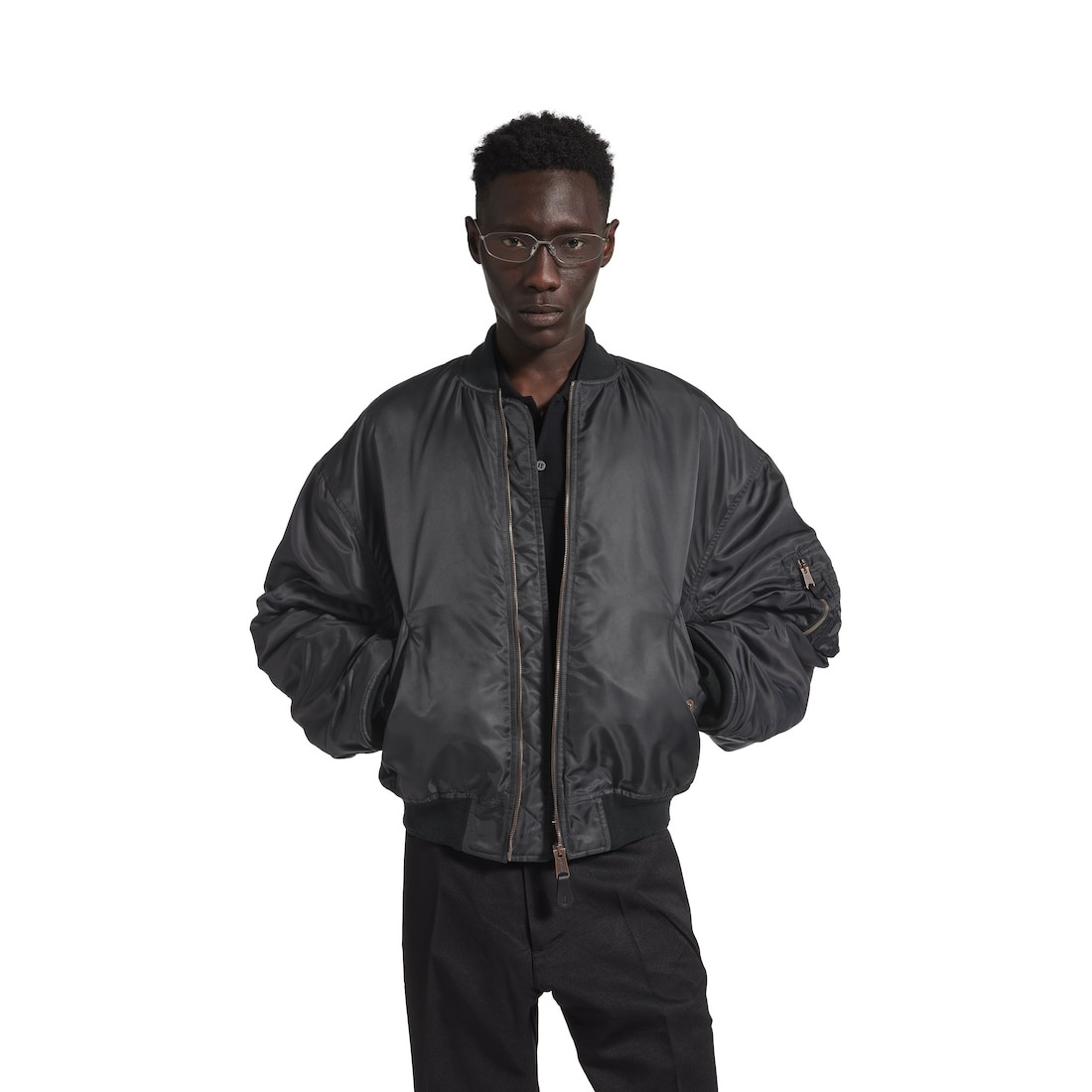 Men's Standard Bomber Jacket in Black - 5