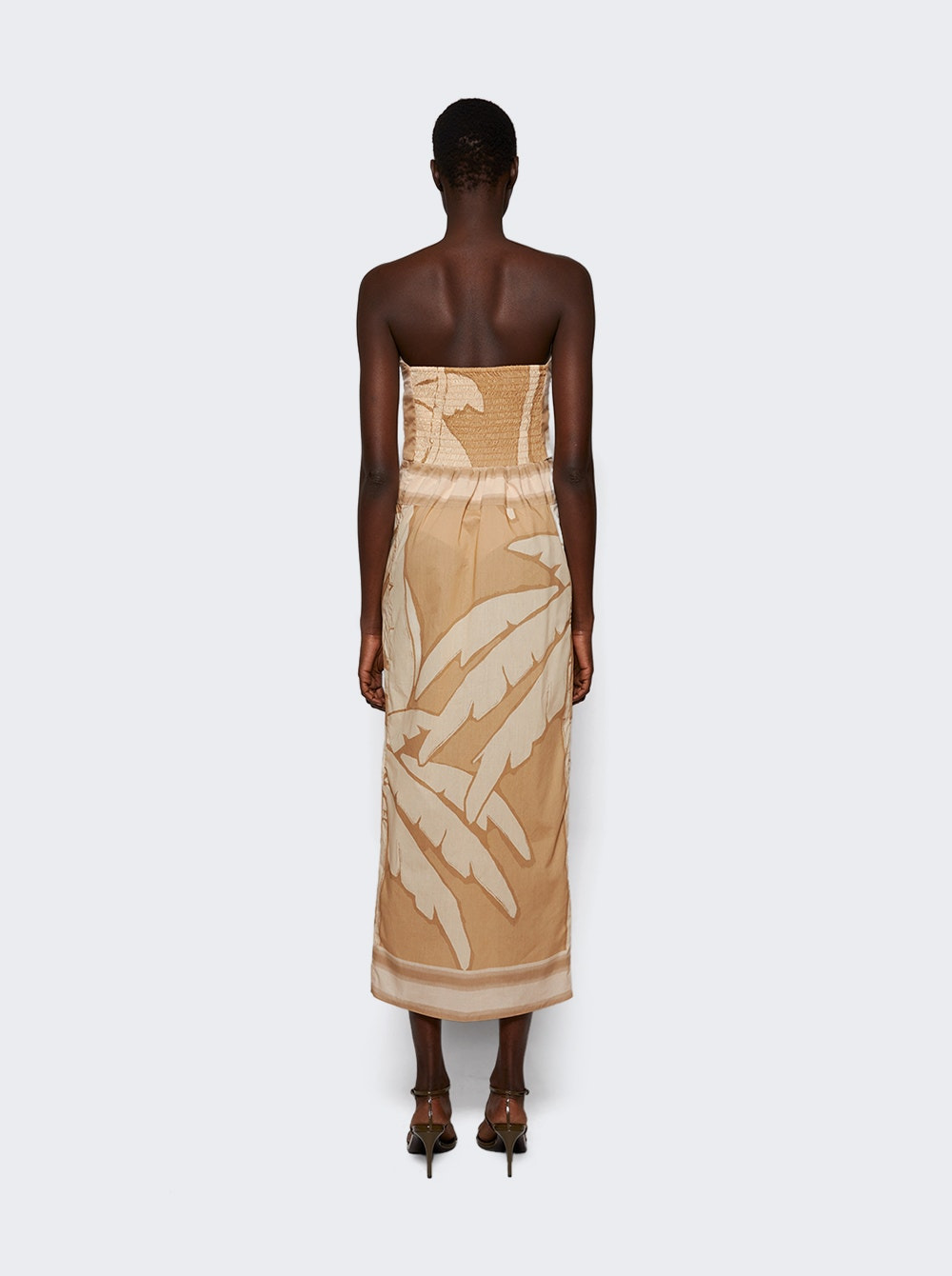 Palms Pontoon Afternoon Ankle Dress Salty Palms Sand And Ecru - 4