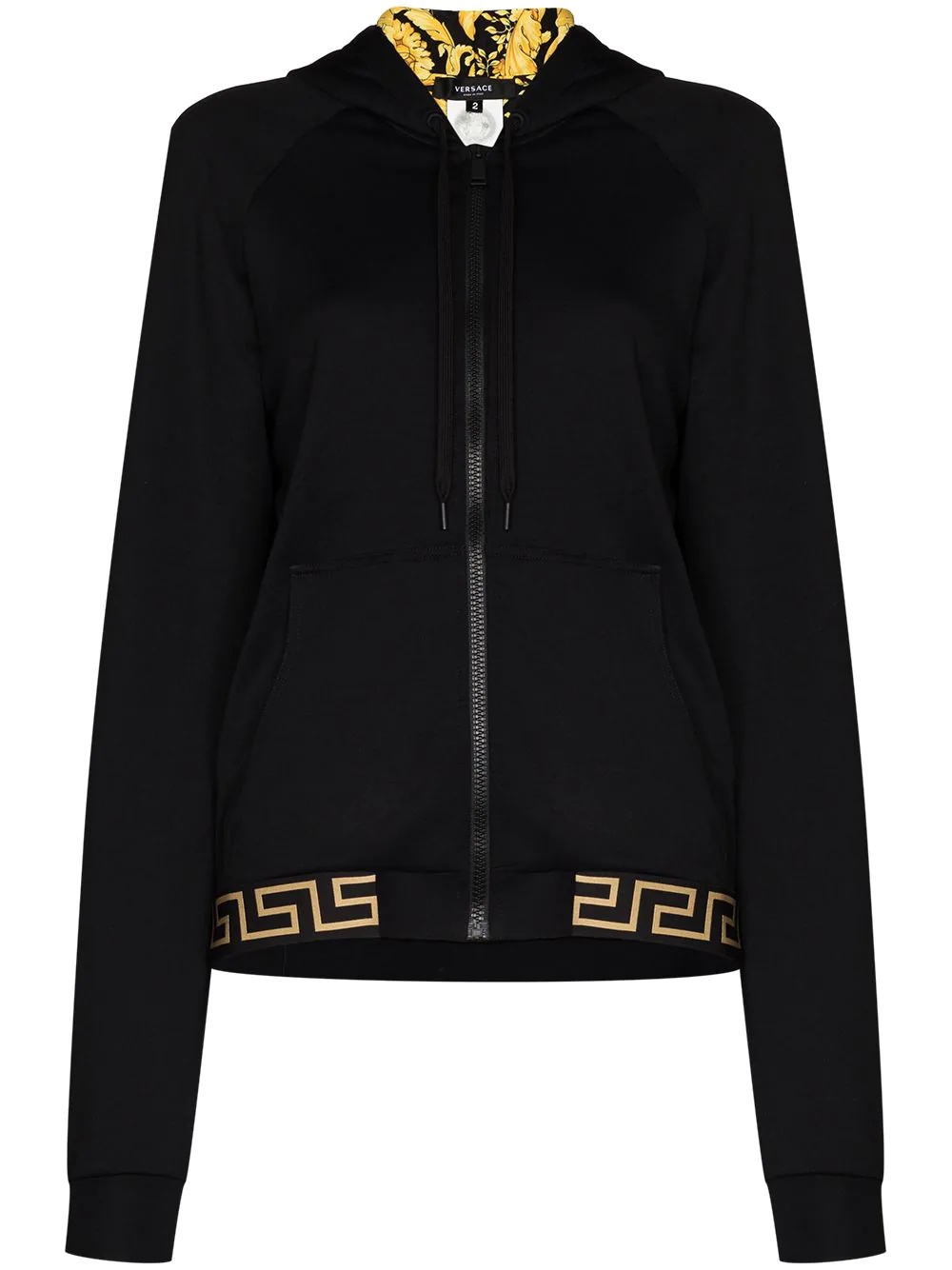 Baroque print lined hoodie - 1