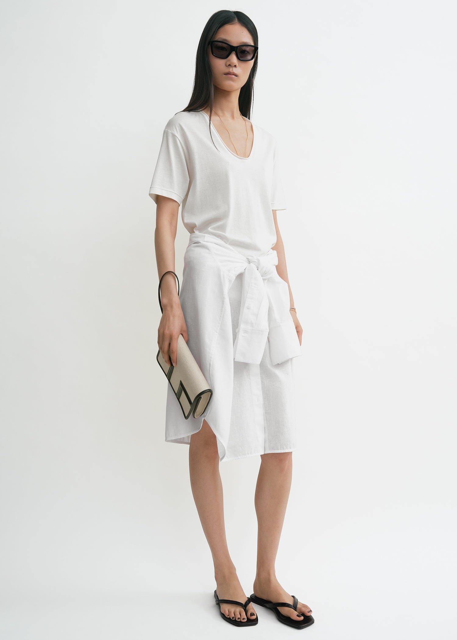 Cotton silk tee off-white - 3