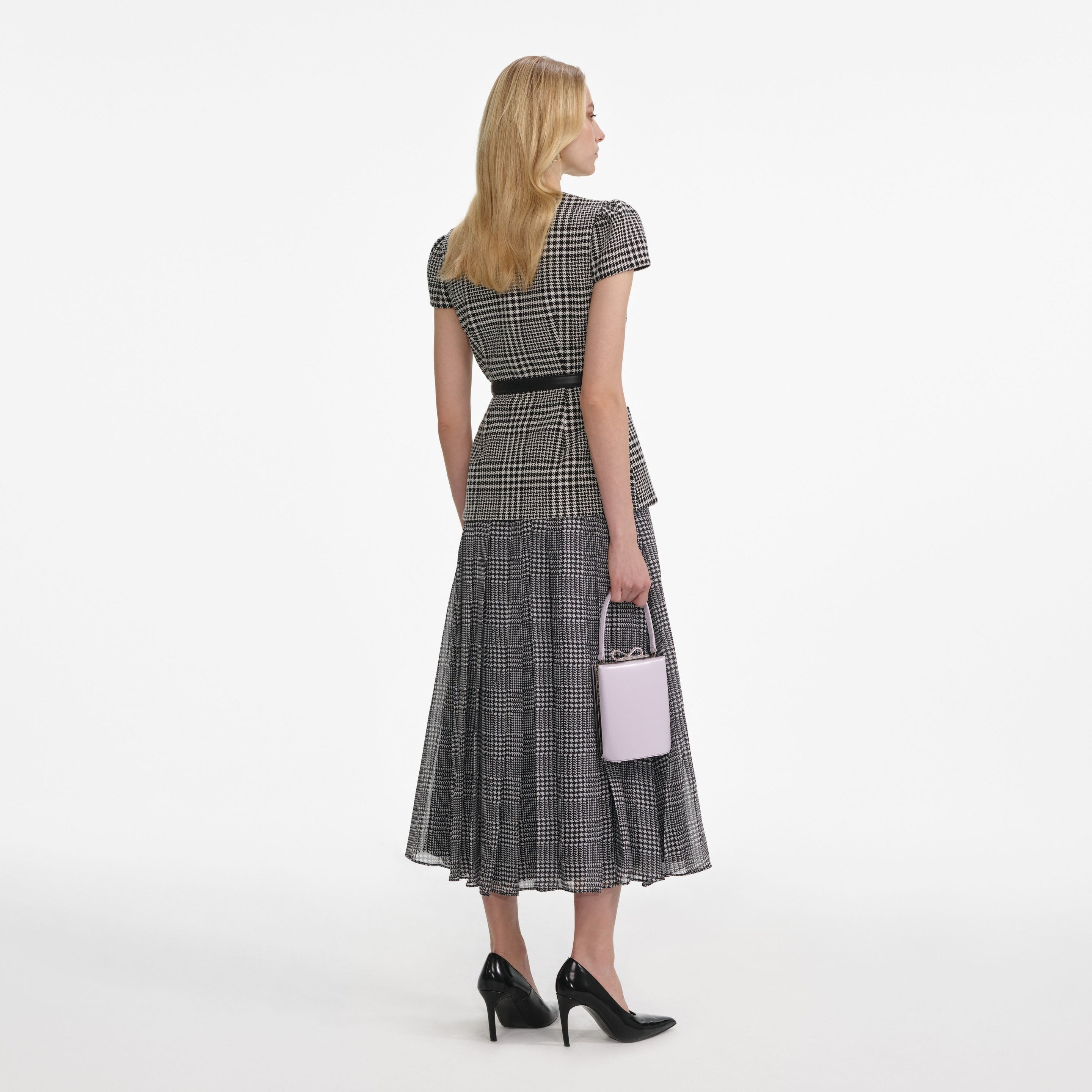 Houndstooth Tailored Midi Dress - 3