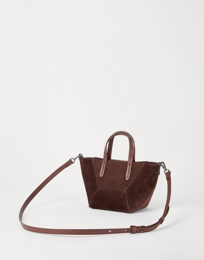 Brunello Cucinelli BC Duo mini bag in suede with monili outlook