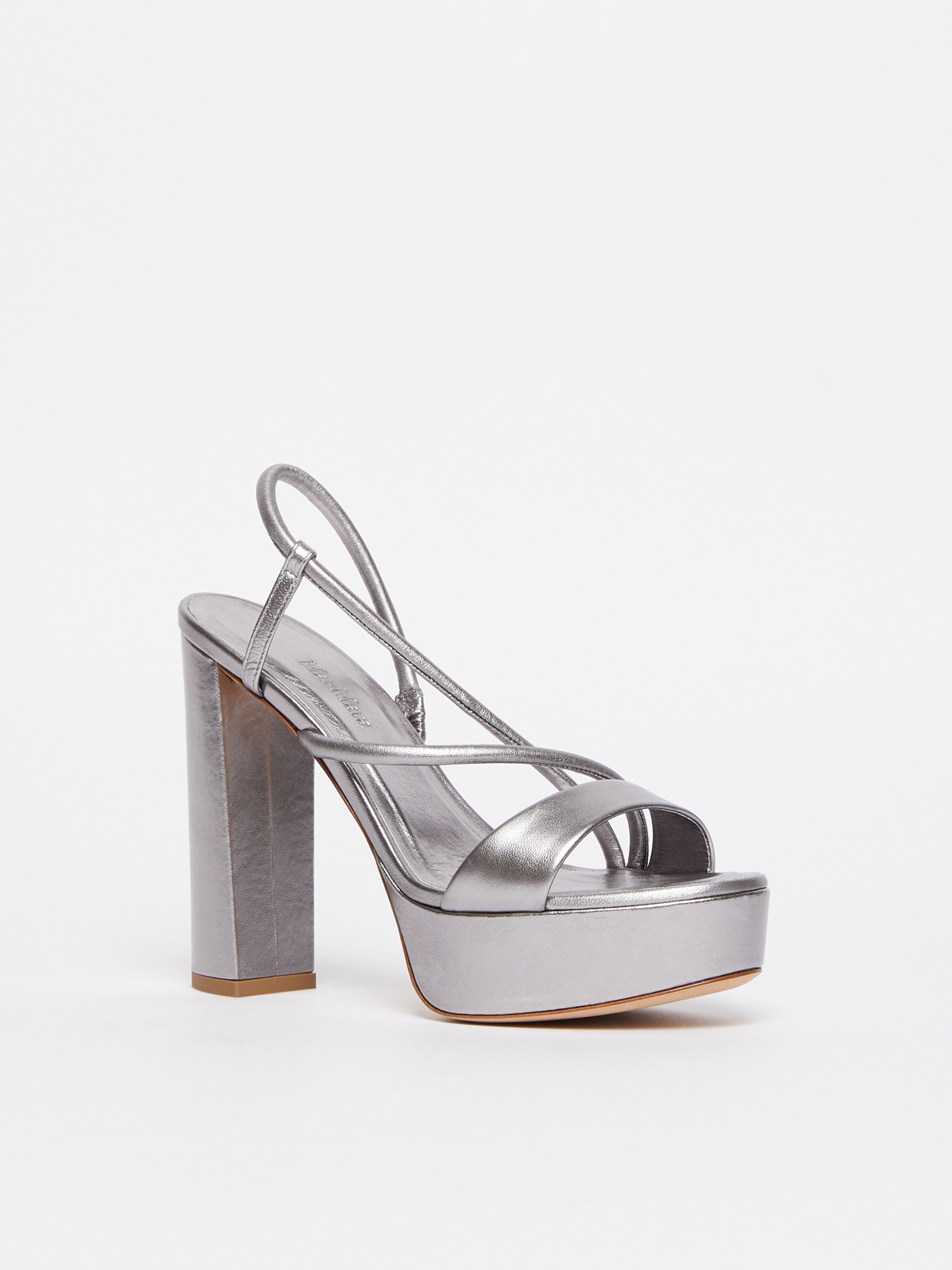 SILVERSTARK Laminated leather platform sandals - 2