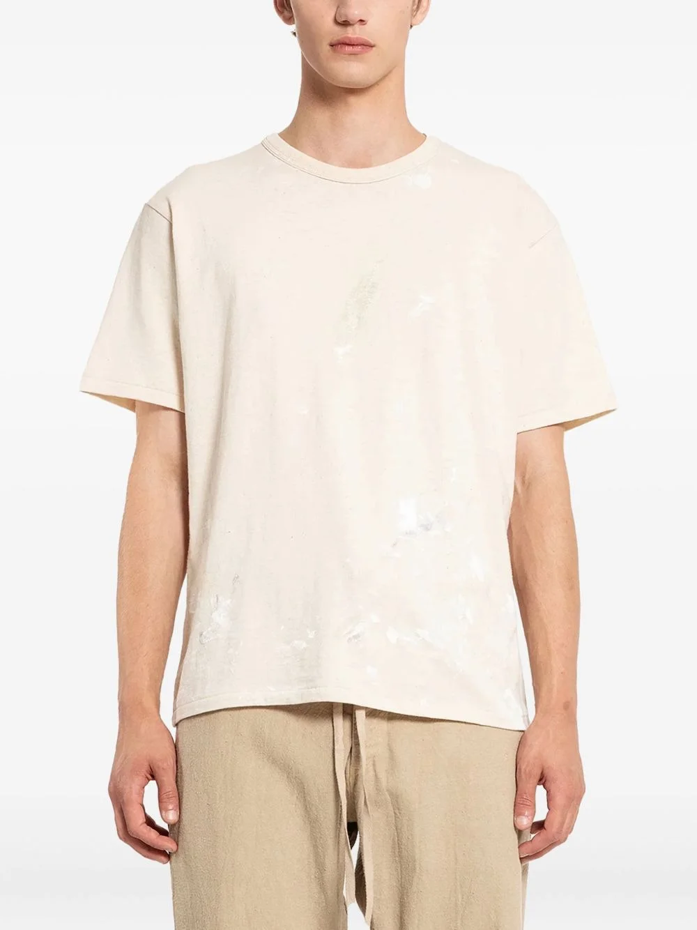 paint-splatter cotton T-shirt - 1