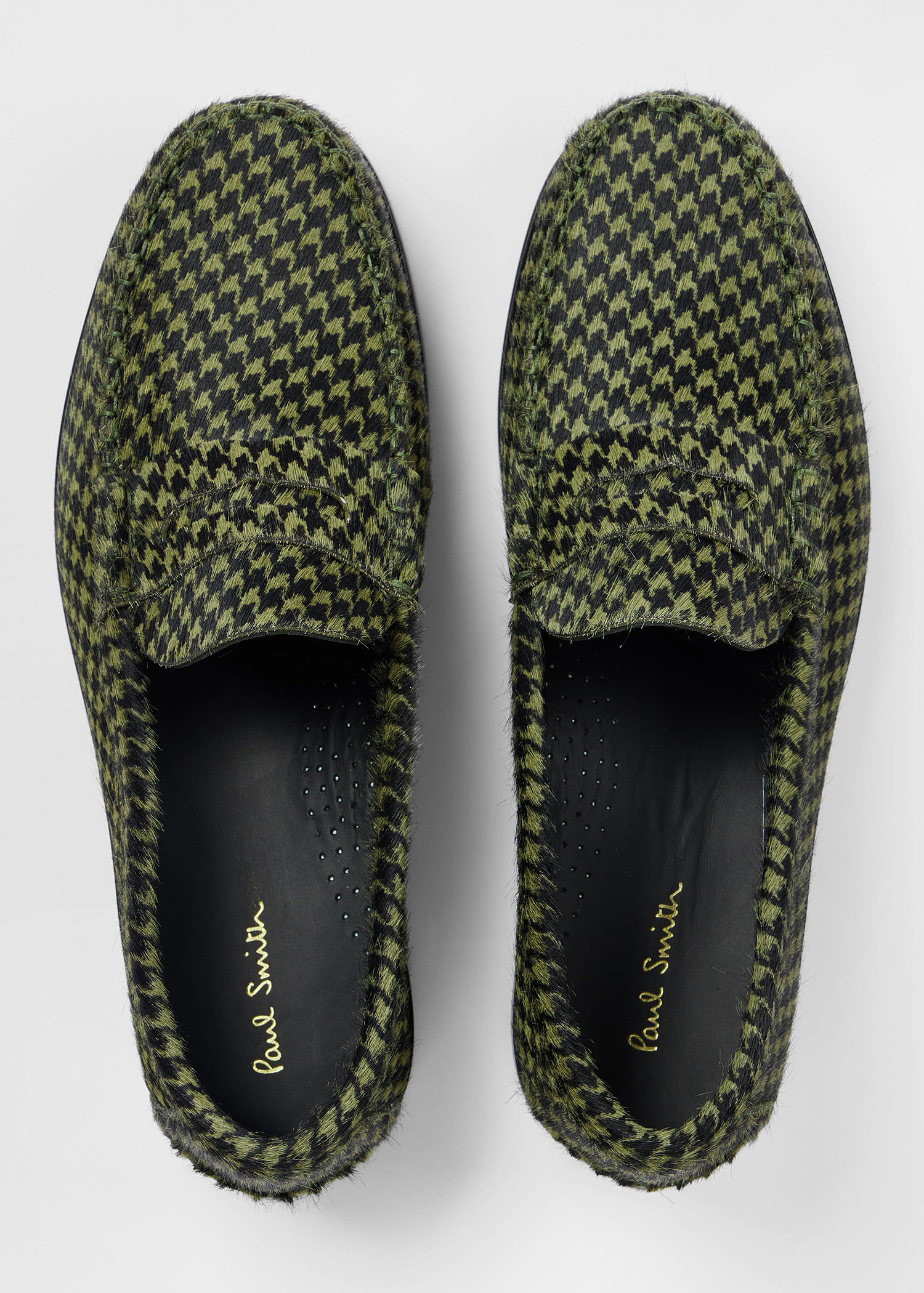 Green Houndstooth 'Lido' Loafers - 5