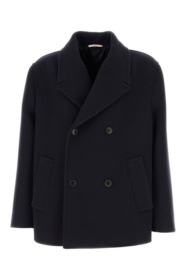 Valentino Garavani Man Midnight Blue Wool Coat - 1