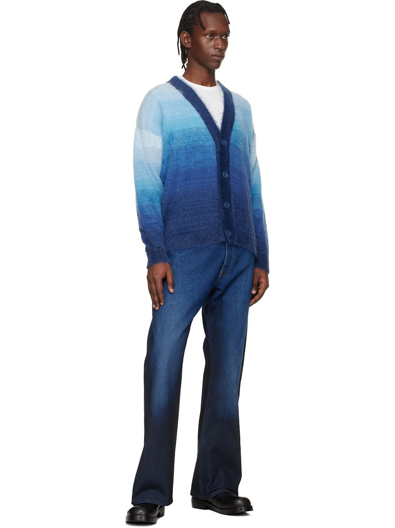 Off-White Navy Mohair Arrow Gradient Knit Cardigan outlook