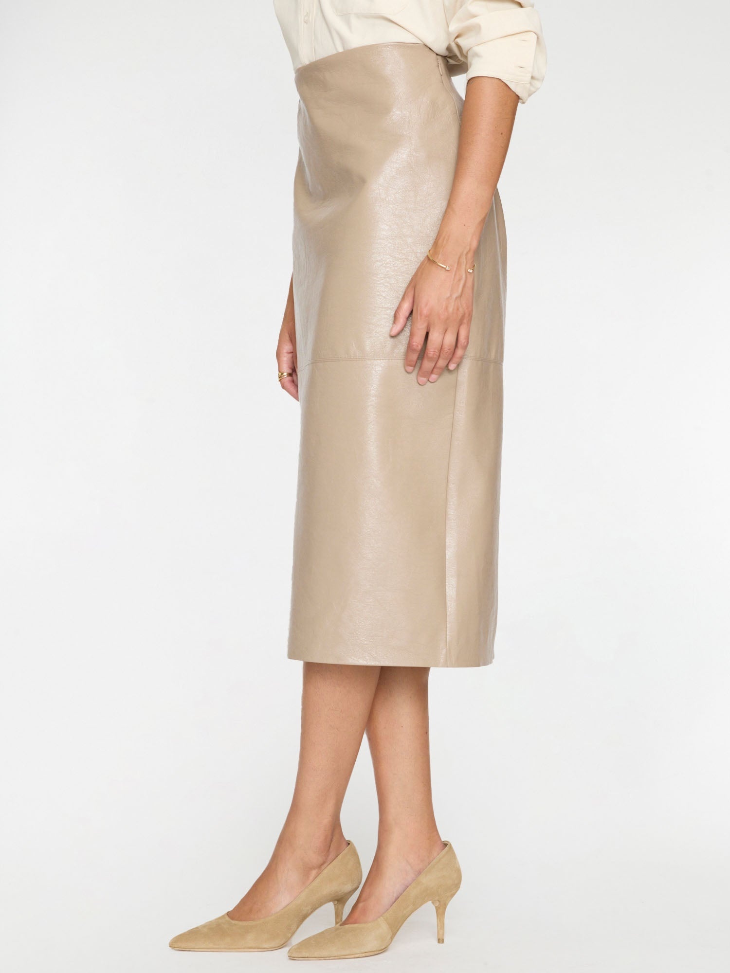 The Irene Vegan Leather Skirt - 4
