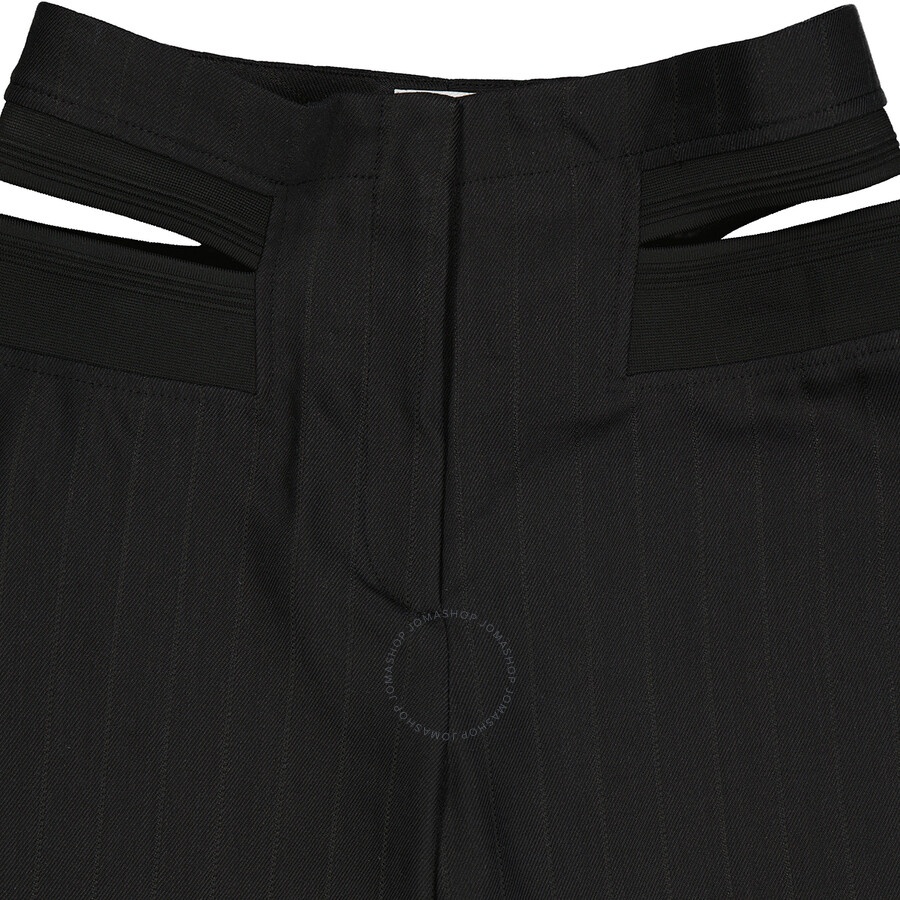 Burberry Ladies Black Pinstripe Functional Twill Remodeled Trousers - 2