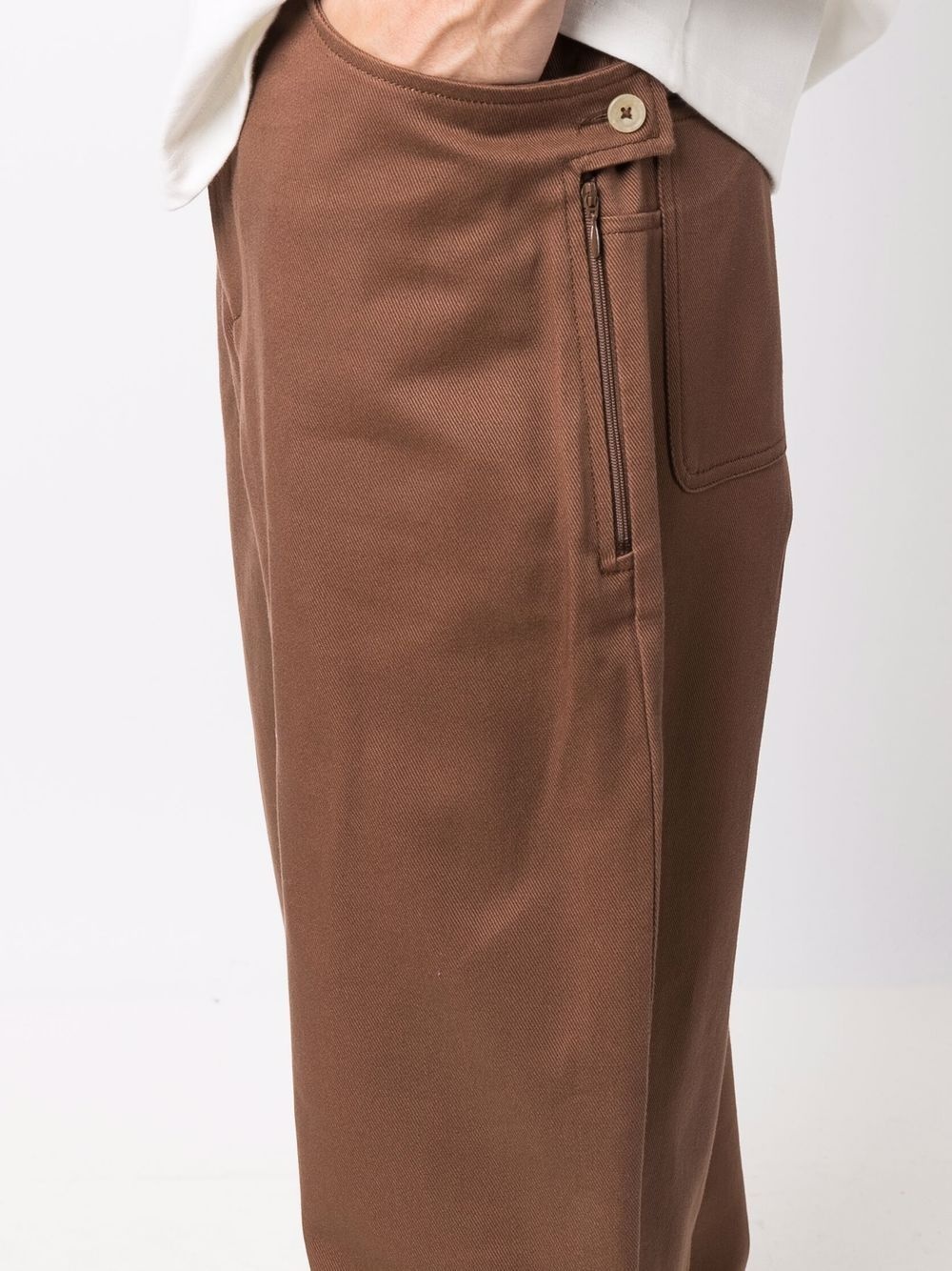 mid-rise wide-leg trousers - 5