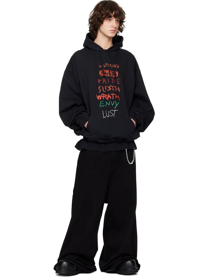 VETEMENTS Black 7 Sins Hoodie outlook