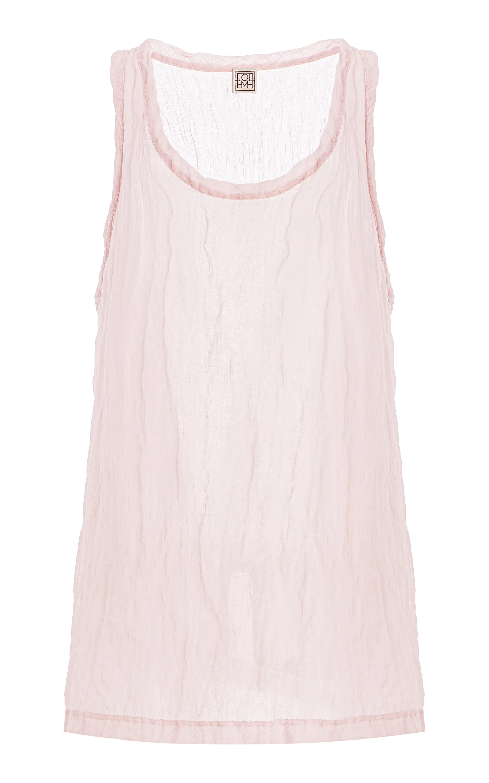 Crinkled Gauze Tank pink - 1