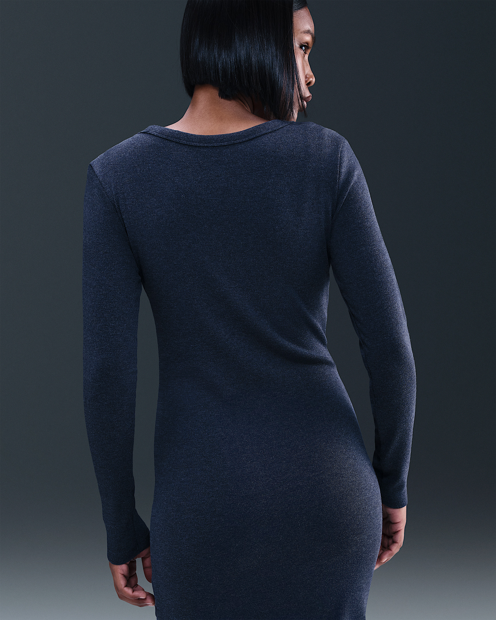 Nike Sportswear Chill Knit Women's Tight Long-Sleeve Midi Mini-Rib Dress - 3