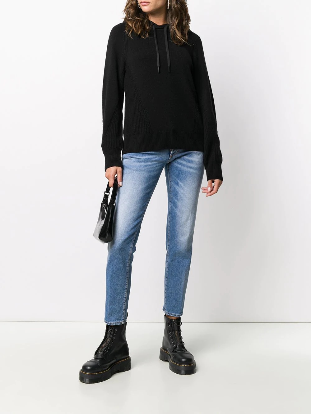 cut-out cashmere hoodie - 2