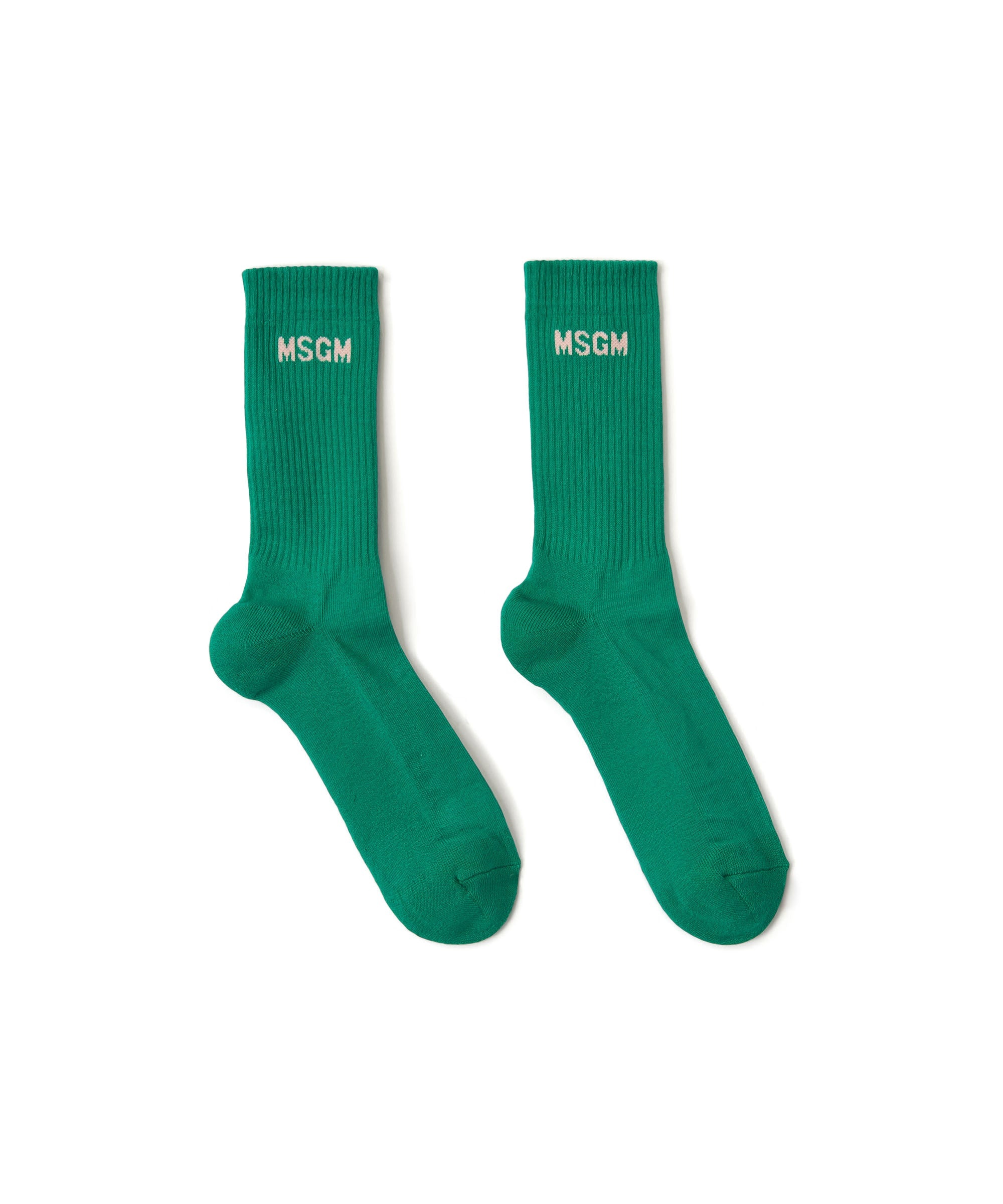 Solid color cotton socks with MSGM logo - 1