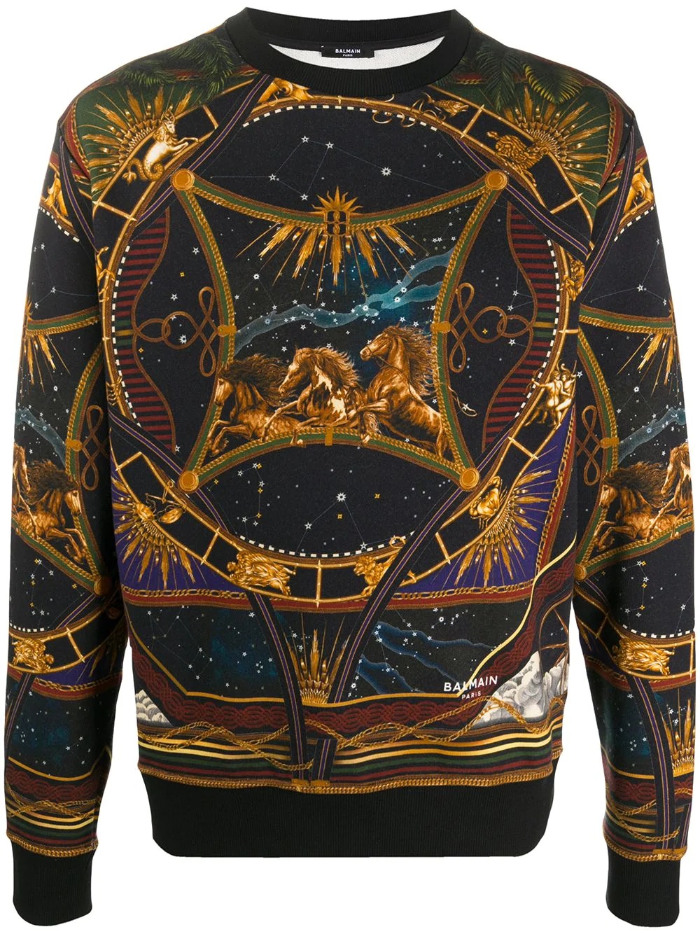 zodiac and horses-print sweatshirt - 1