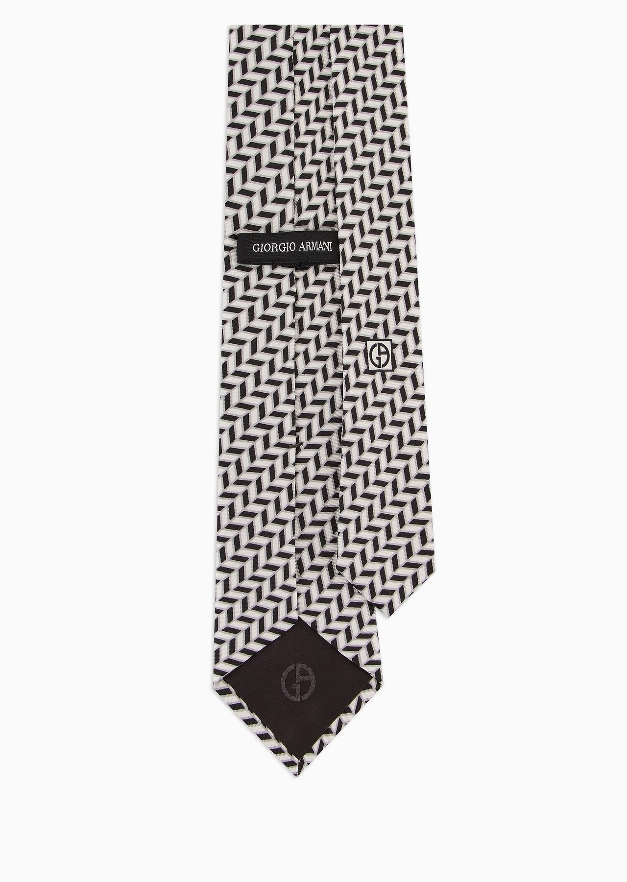 ASV silk tie with chevron print - 2