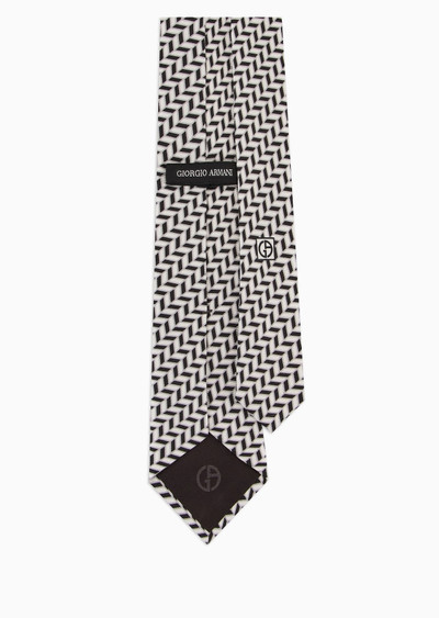 GIORGIO ARMANI ASV silk tie with chevron print outlook