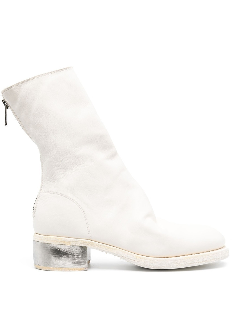 zip-fastening leather boots 1