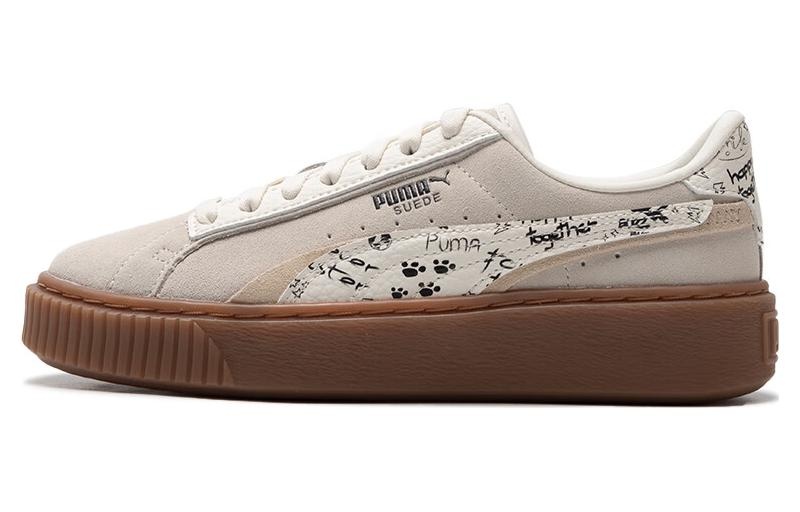 (WMNS) PUMA Suede Platform Draw 'Beige White' 395904-01 - 2