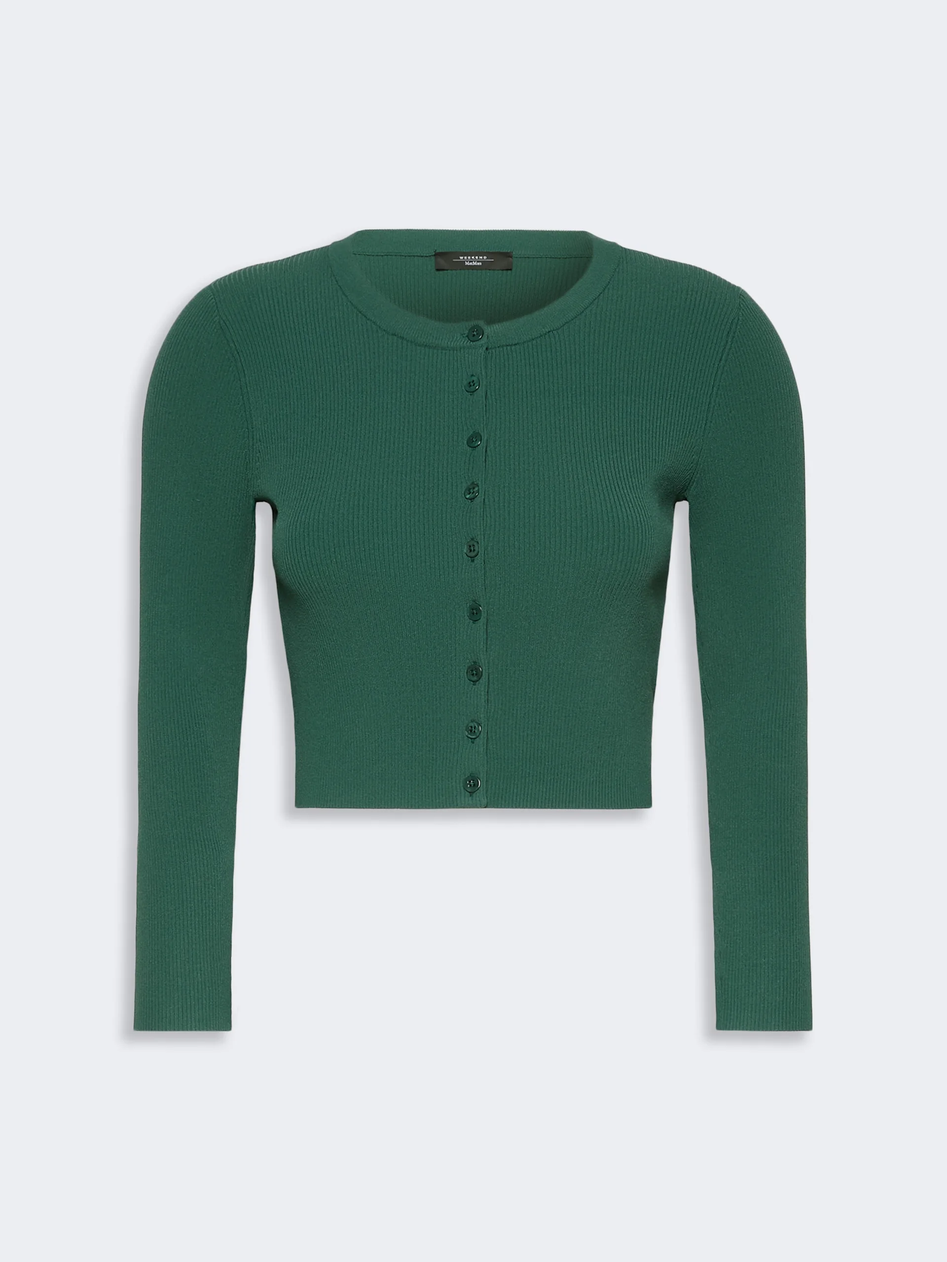 TENNIS Fine rib-knit viscose yarn cardigan - GREEN - 1