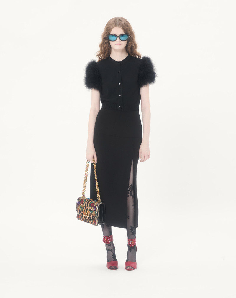 Valentino WOOL KNIT CARDIGAN WITH FEATHERS outlook