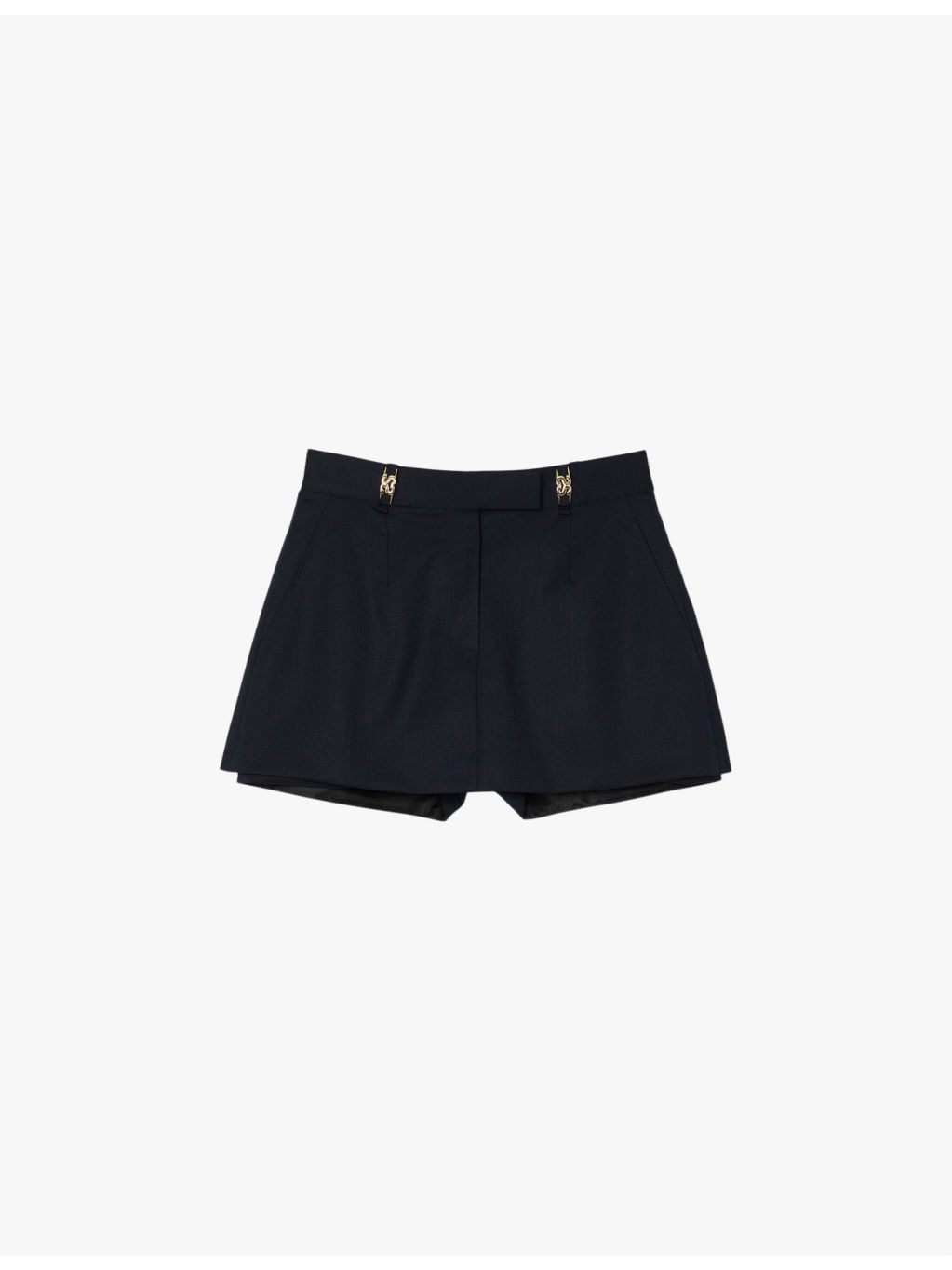 Hardware-embellished high-rise stretch-woven skort - 1