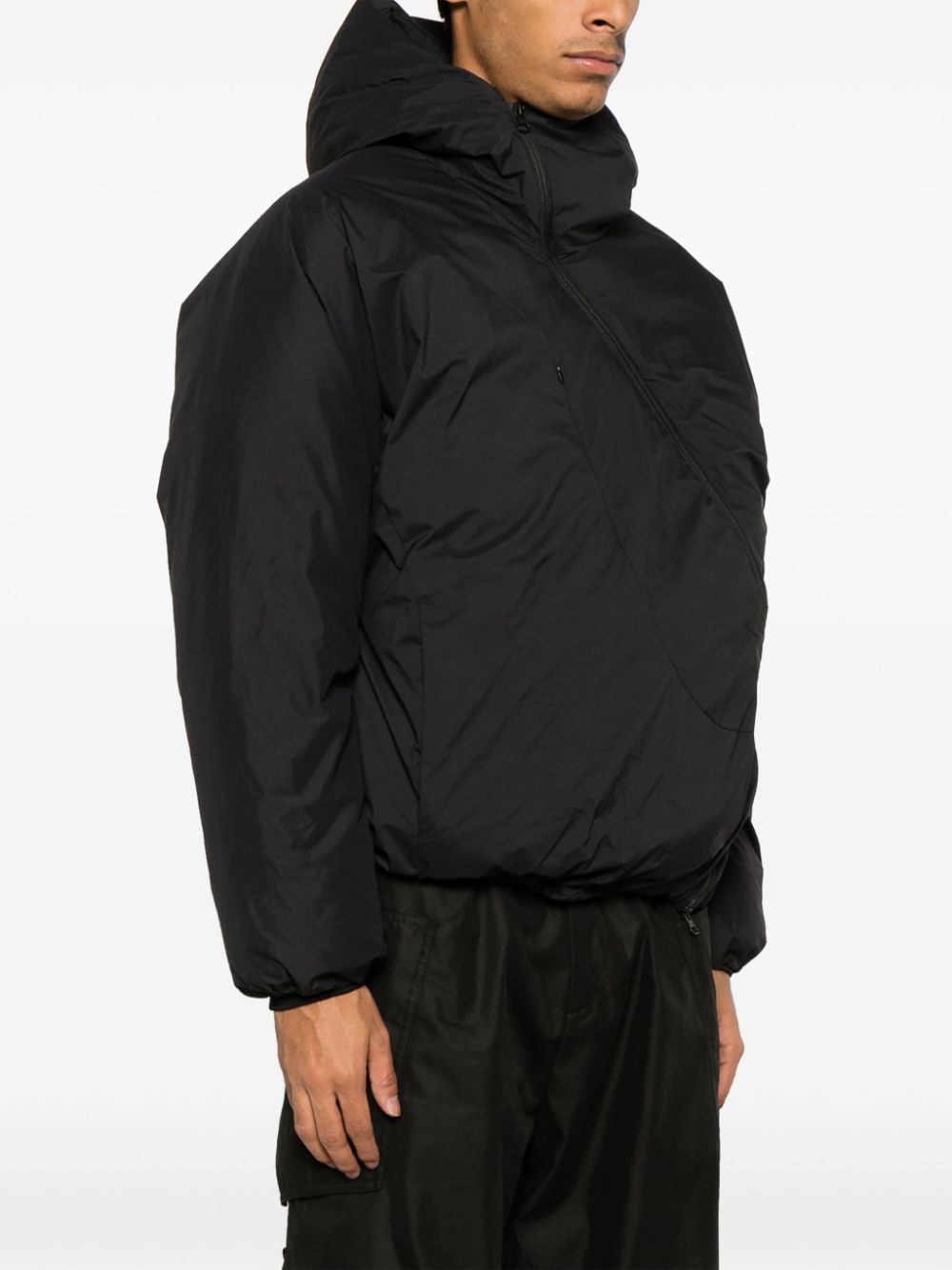 ripstop-texture asymmetrical zip-up jacket - 3