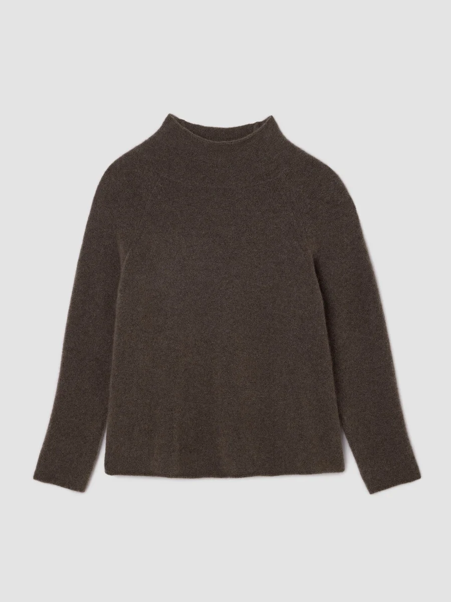 Cashmere Silk Boucle Bliss Turtleneck Top - 1