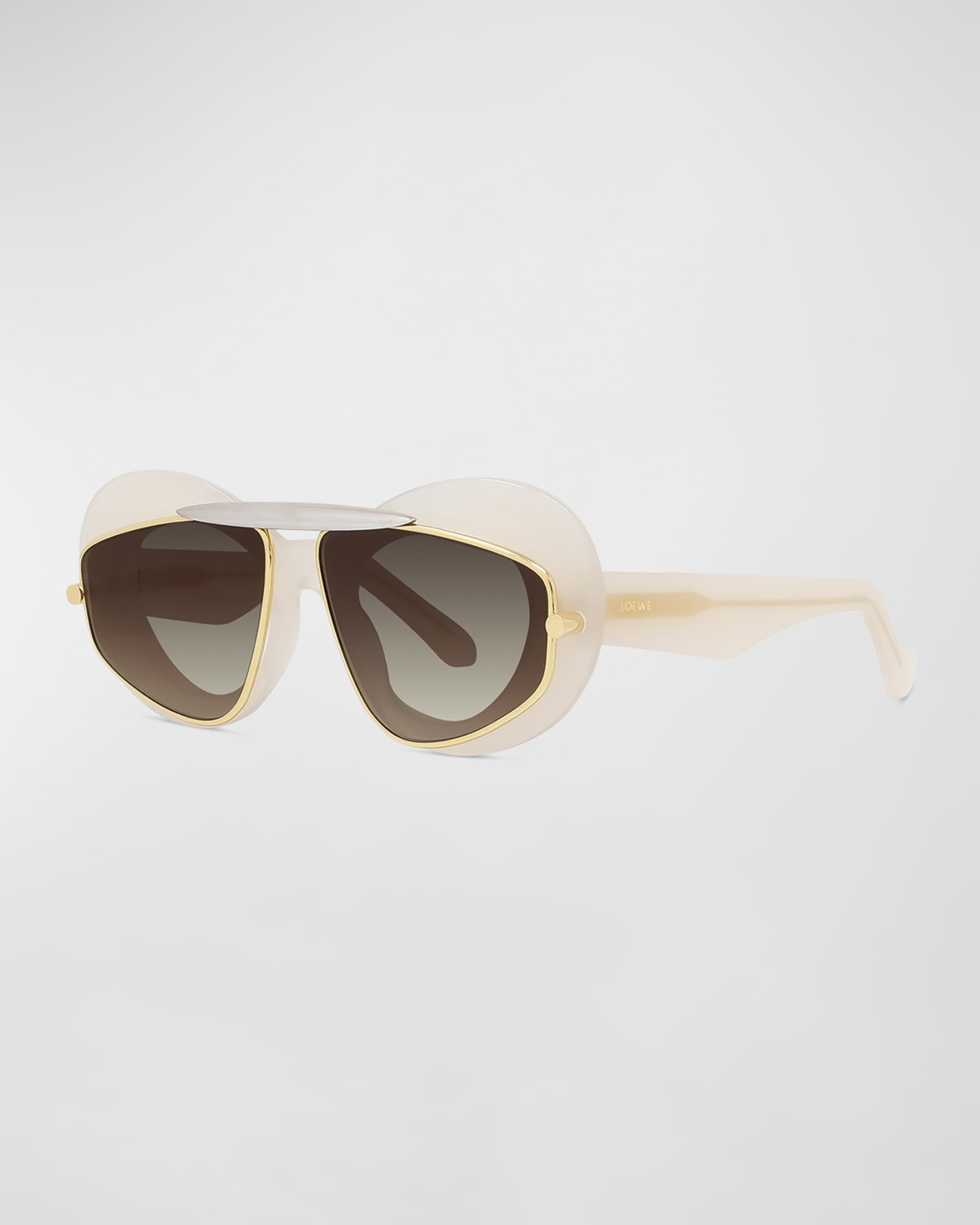 Double Frame Acetate & Metal Cat-Eye Sunglasses - 1